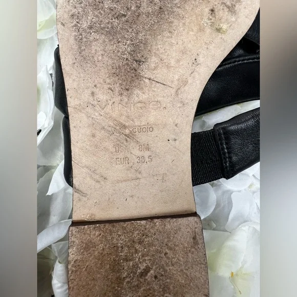 Vince leather Black Triple-Band Slide Sandals - Picture 8 of 8